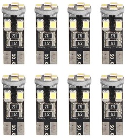 8 Pezzi Lampada Led T10 W5W 194 168  8 SMD 2835 Luce Auto Canbus 12V 1.5W 100lm 25mm Lampadina Bianco Freddo 6500K