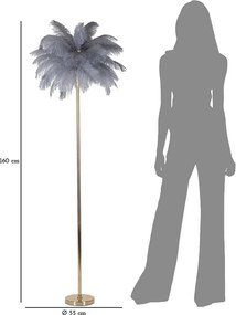 Lampada da terra grigia-oro (altezza 160 cm) Palm - Mauro Ferretti