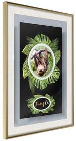 Poster  Greetings from the Jungle  Cornice Quadri Cornice d'oro con passe-partout, Larghezza x Altezza Home decor 20x30