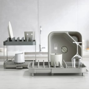 Scolapiatti regolabile grigio in plastica 34x37 cm Duo - Joseph Joseph