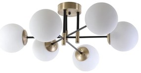 Plafoniera bianca/dorata con paralume in vetro ø 15 cm Dolunay – Opviq lights