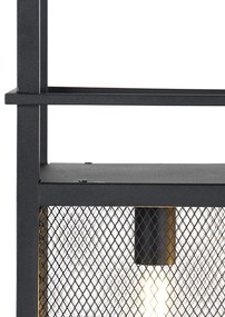 Lampada a sospensione industriale nera con rete 4 luci - Cage Rack