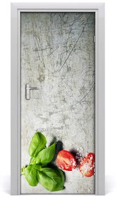 Adesivo per porta Pomodori e basilico 75x205 cm