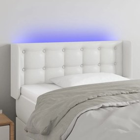 Testiera A Led Bianca 83x16x78/88 Cm İn Similpelle /