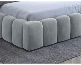 Letto matrimoniale imbottito grigio chiaro con contenitore con rete inclusa 180x200 cm Lamica – ELTAP