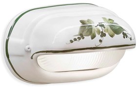 Applique Classica Brindisi Alluminio E Ceramica Bianco Decorato 1 Luce E27