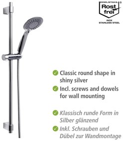 Set doccia in acciaio inox argento lucido 66 cm Young - Wenko