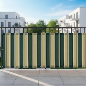 Telo Antisguardo Per Balcone Con Occhielli Rotolo 75x500 Cm Sangiorgio Verde/Bianco