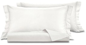 Parure copripiumino matrimoniale raso bianco SmartDecoHome