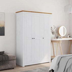 Armadio A 3 Ante Bianco 118x50x171,5cm İn Pino Panama Range /