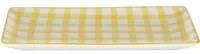 Piattino rettangolare quadretti giallo 25x12 cm Vichy