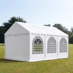 TOOLPORT 4x6 m tenda capannone, altezza 2,6m, PVC 800, telaio perimetrale, bianco, senza statica - (7632bl)