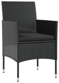 Set Divani da Giardino 16 pz con Cuscini in Polyrattan Nero