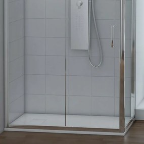 Box doccia 70x90 rettangolare fisso + scorrevole vetro trasparente 6 mm