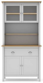 Vetrina bianca/naturale in legno di pino 90x180,5 cm Misti - Marckeric