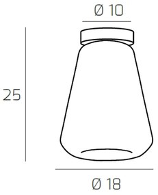 Plafoniera Contemporanea Double Skin Gamma Metallo Cromo Vetro Fumè 1 Luce E27