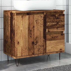 Armadietto Da Bagno Legno Antico 65x33x60 Cm İn Truciolato /