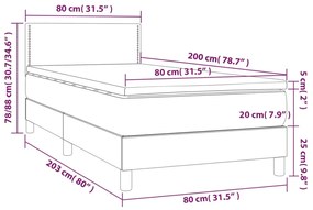 Giroletto a Molle con Materasso Blu 80x200 cm inTessuto