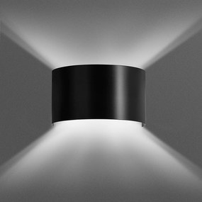 Applique Moderna 1 Luce Floki Fascia In Acciaio Nero