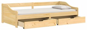 Dormeuse 2 cassetti 90x200 cm legno massello pino irun