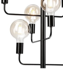 Lampadario a catena ORLANDO 8xE27/60W/230V nero