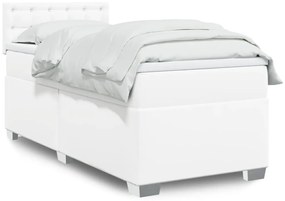Giroletto A Molle Con Materasso Bianco 100x200 Cm İn Similpelle /