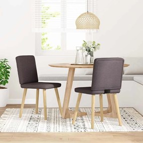 Sedie Da Pranzo 2 Pz Marrone Scuro İn Tessuto /