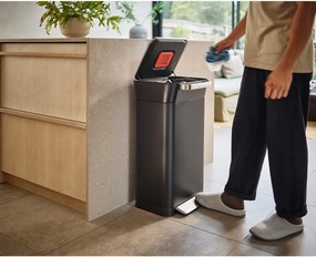 Pattumiera nera in acciaio 30 l Titan - Joseph Joseph