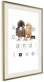 Poster  Cute Chicks  Cornice Quadri Cornice d'oro con passe-partout, Larghezza x Altezza Home decor 30x45