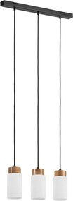 Lampadario sospeso su cavo MARKUS 3xE27/15W/230V nero/rovere