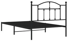 Giroletto con Testiera in Metallo Nero 107x203 cm