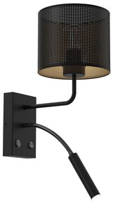 Applique LOFT SHADE 1xE27/60W+1xG9/8W/230V nero/oro