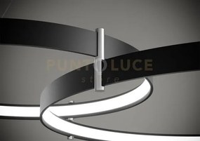 Anello lampadario a sospensione doppio nero verniciato 3000k 6033lm...