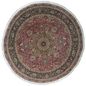 Tabriz Tappeto 290 x 290 Rosso (Iran) Annodato A Mano
