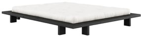 Letto matrimoniale nero in legno di pino con griglia 160x200 cm Japan - Karup Design