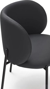 Set di sedie da pranzo nera in imbottito 2 pz Mogi – Teulat