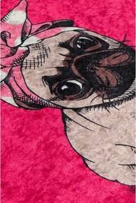 Tappetino per il bagno rosa 40x60 cm Pink Pug – Foutastic