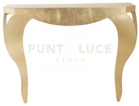 Consolle dal design armonico chippendale oro in ferro 100x30x80cmh