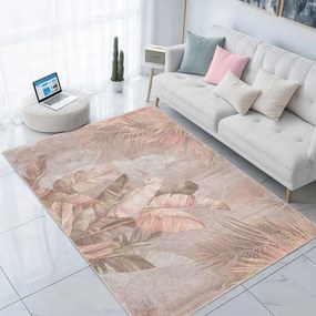 Passatoia beige lavabile 80x200 cm Dusty Leaves – Mila Home