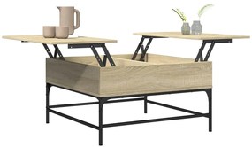 Tavolino Salotto Rovere Sonoma 80x80x45 cm Multistrato Metallo