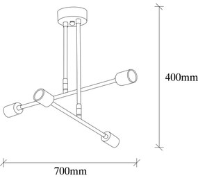 Lampadario su palo FLOWER 4xE27/40W/230V