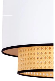 Duolla - Lampadario a sospensione con filo BOHO 1xE27/15W/230V diametro 45 cm bianco/rattan