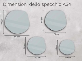 Specchio organico LED con illuminazione A34 50×48
