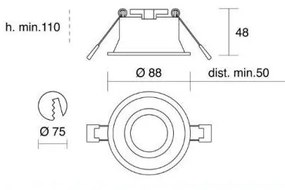 Faretto isyluce simplie tondo da incasso alluminio attacco gu10