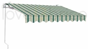 Tenda Da Sole Avvolgibile A Barra Quadra In Alluminio 300x200 Verde/Bianco Sangiorgio
