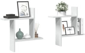 Mensole A Muro 2 Pz Bianche 50x12x50 Cm İn Truciolato /