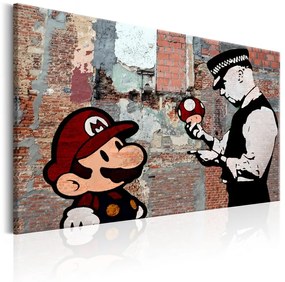 Quadro Banksy  One Last Time  Colore Arancione, Dimensioni e Misure 90x60