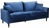 Divano tre posti in Velluto cm 196x83x89 - RAMON Colore: Blu