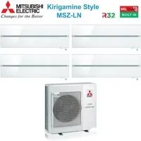 Climatizzatore Condizionatore Mitsubishi Electric Quadri Split Inverter serie Kirigamine Style MSZ-LN 9+9+9+9 con MXZ-4F72VF Pearl White R-32 Wi-Fi Integrato Colore Bianco Perla 9000+9000+9000+9000