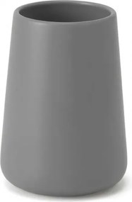Bicchiere porta spazzolini da appoggio in ceramica grigia Sidney